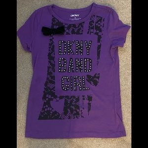 Girls Purple DKNY T-Shirt